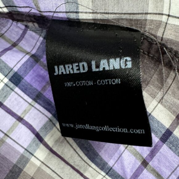 Jared Lang Men’s Purple Gray Plaid Button-Up Shirt 2XL - Picture 4 of 9